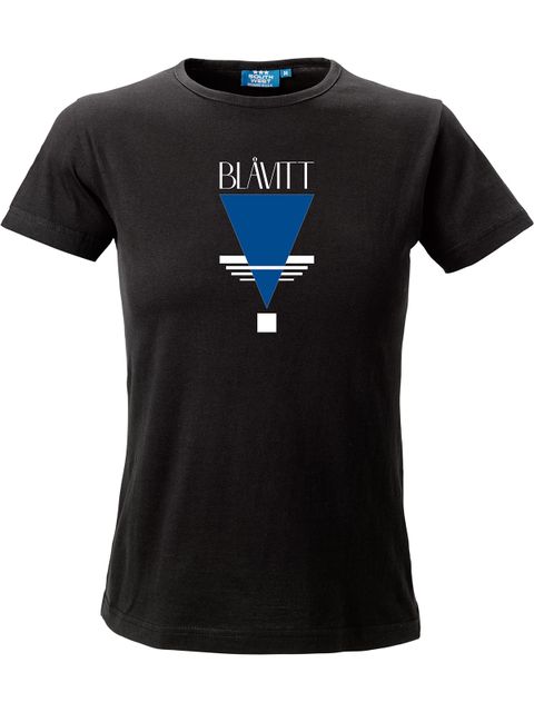 T-shirt Dam, Svart - Blåvitt Triangel